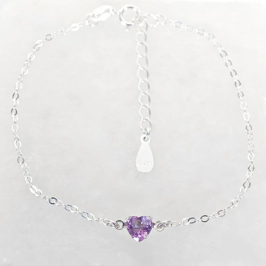 Heart Amethyst Bracelet