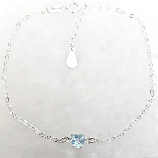 Heart Blue Topaz Bracelet