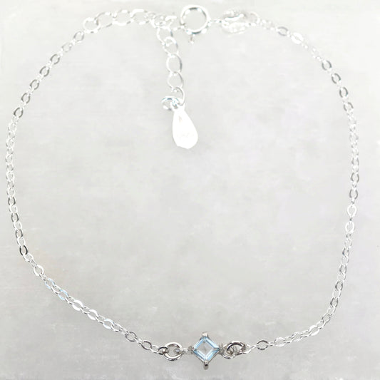 Princess November Birthstone Blue Topaz Bracelet