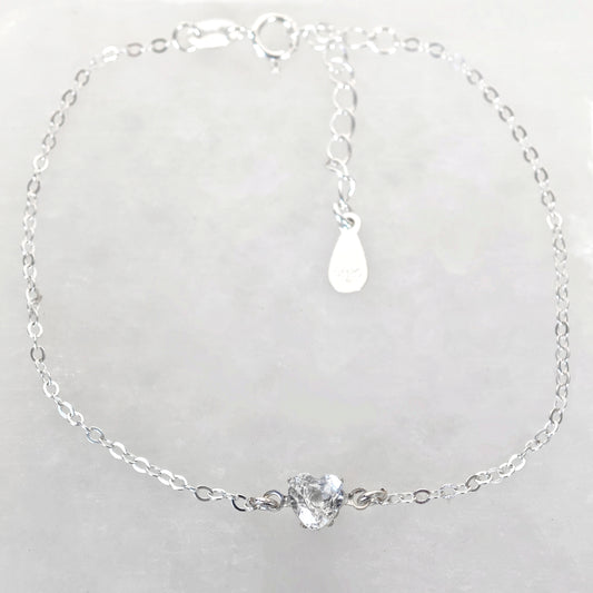 Heart White Topaz Bracelet