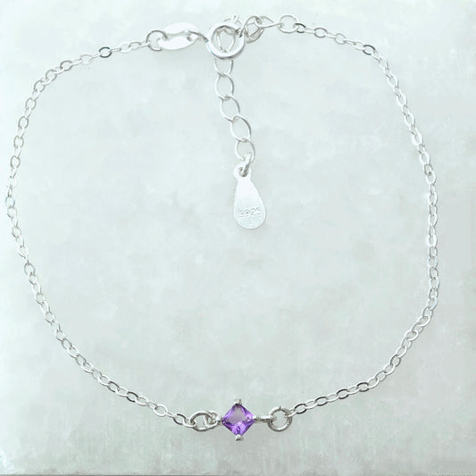 Princess February Birthstone Amethyst Bracelet