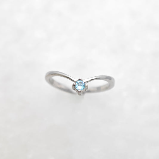 Blue Topaz V Ring