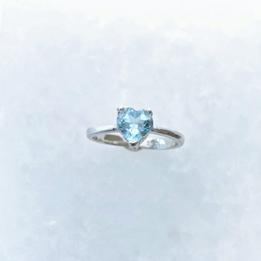 Heart Blue Topaz Ring