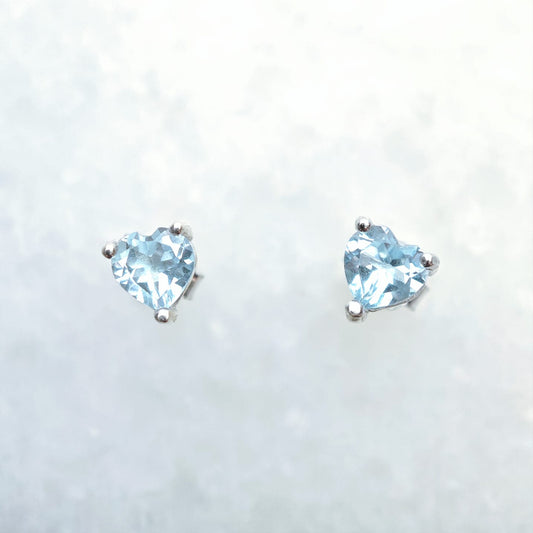 Heart Blue Topaz Earring