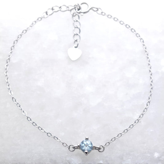 Round November Birthstone Blue Topaz Bracelet