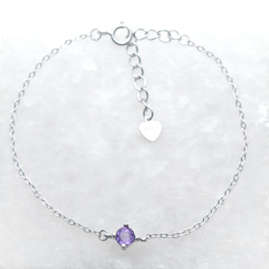 Round February Birthstone Amethyst Bracelet